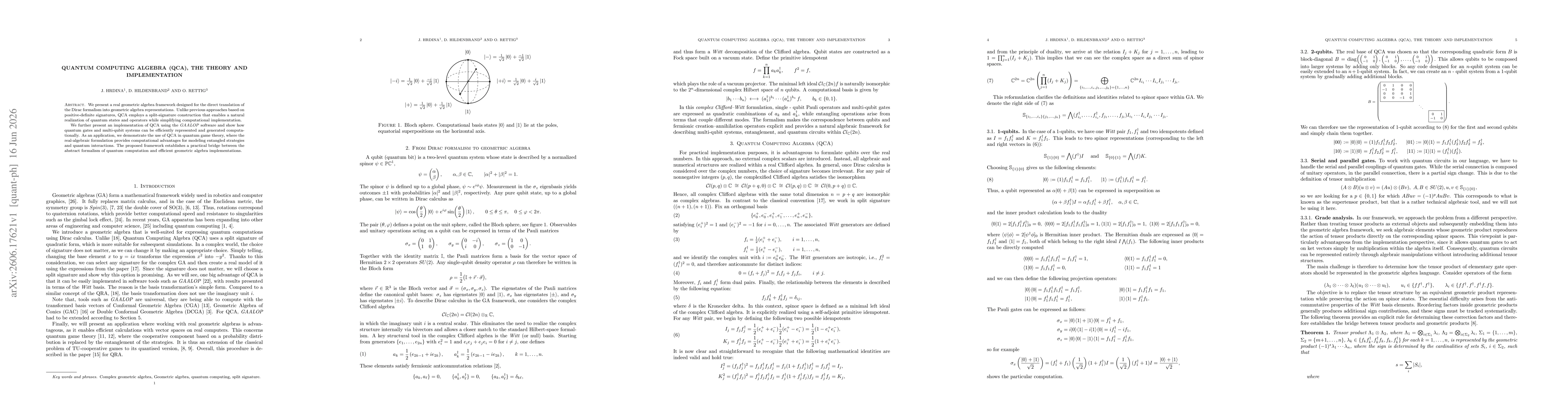 Thumbnail for Quantum Computing Algebra (QCA), the theory and implementation