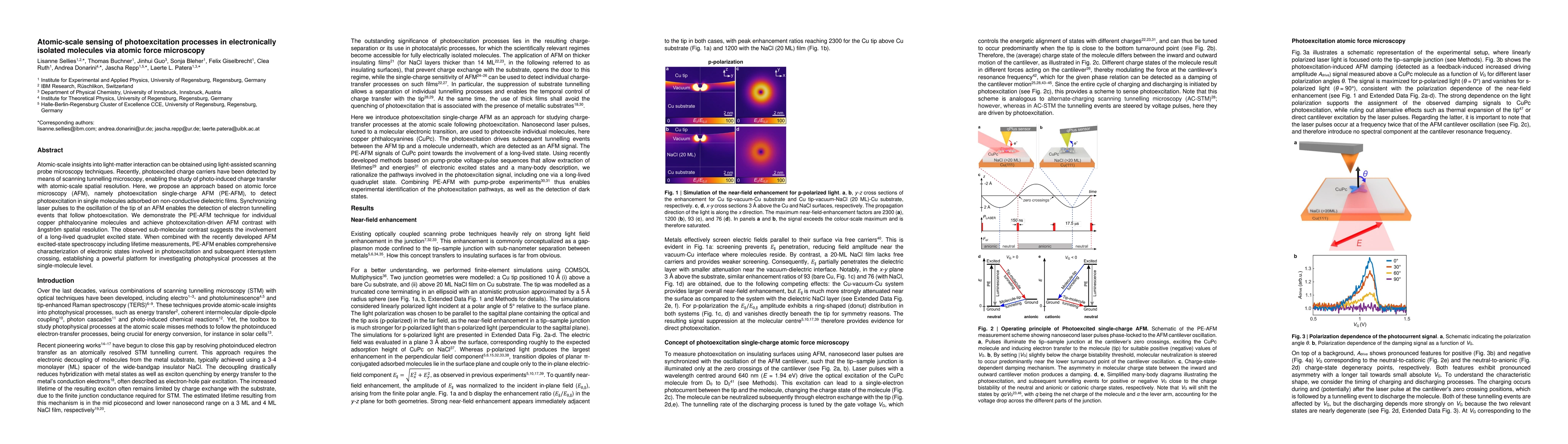 Thumbnail for Atomic-scale sensing of photoexcitation processes in electronically isolated molecules via atomic force microscopy
