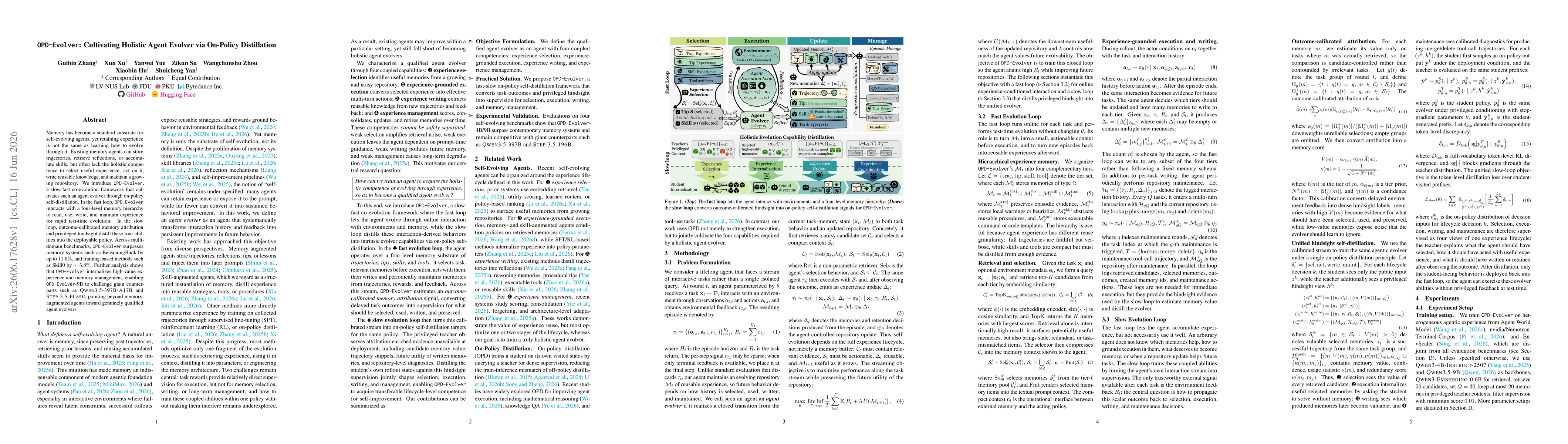 Thumbnail for OPD-Evolver: Cultivating Holistic Agent Evolver via On-Policy Distillation