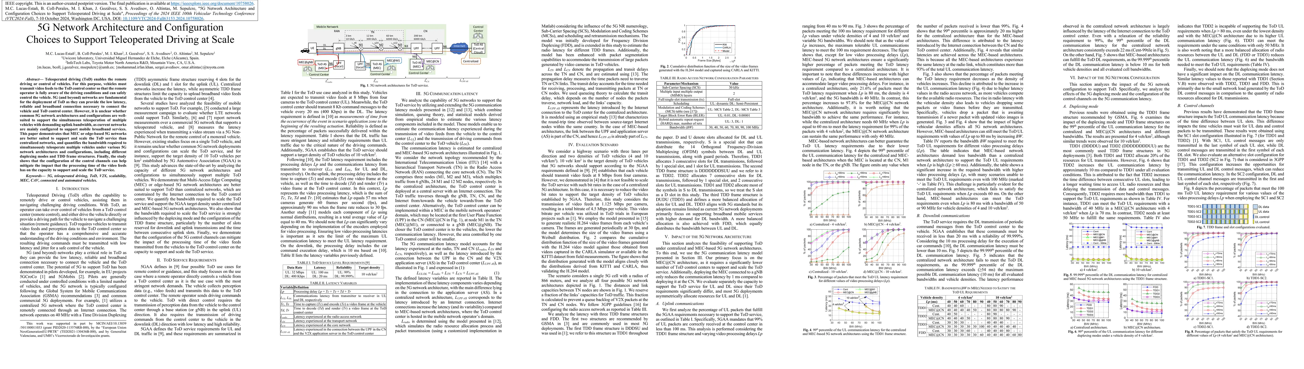 Thumbnail for 5G Network Architecture and Configuration Choices to Support Teleoperated Driving at Scale