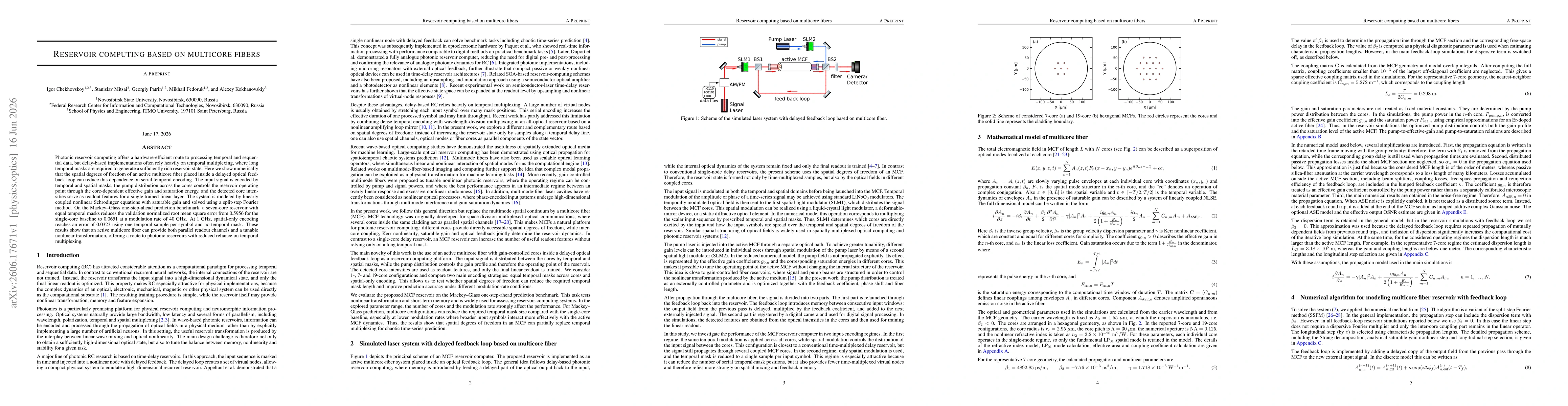 Thumbnail for Reservoir computing based on multicore fibers