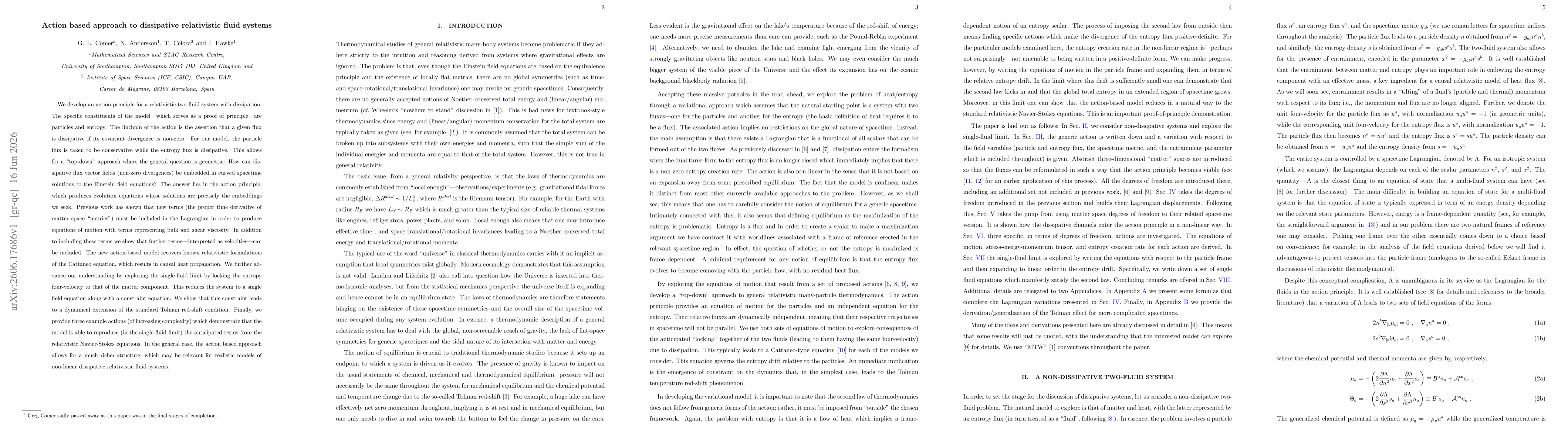 Thumbnail for Action based approach to dissipative relativistic fluid systems