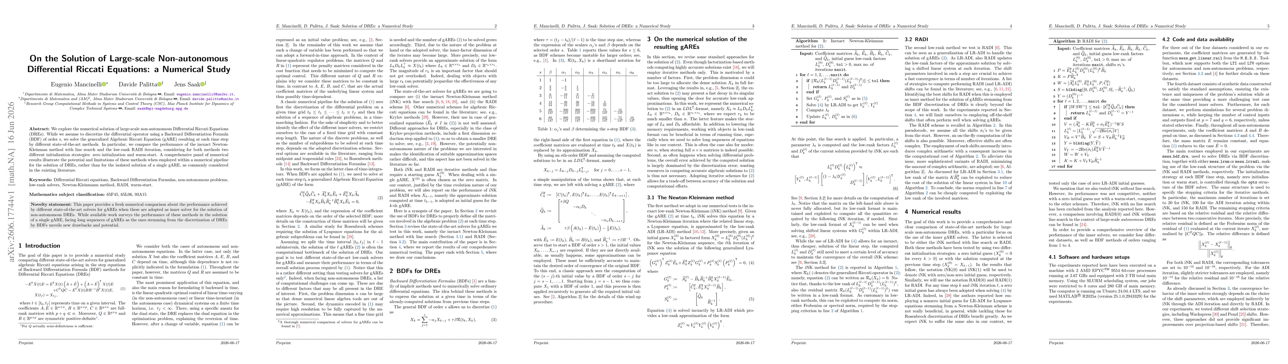Thumbnail for On the Solution of Large-scale Non-autonomous Differential Riccati Equations: a Numerical Study