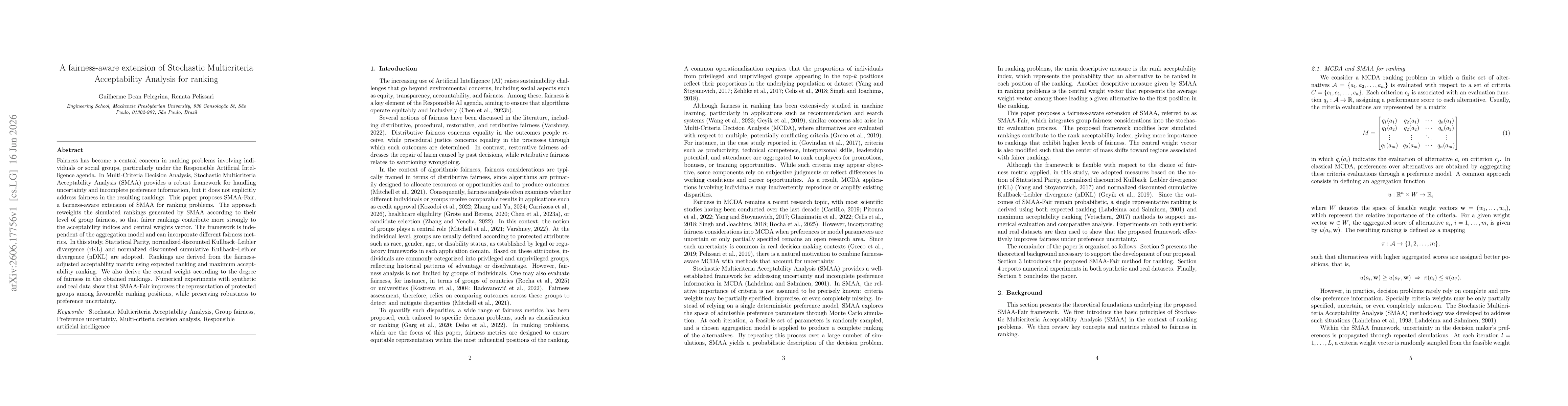 Thumbnail for A fairness-aware extension of Stochastic Multicriteria Acceptability Analysis for ranking
