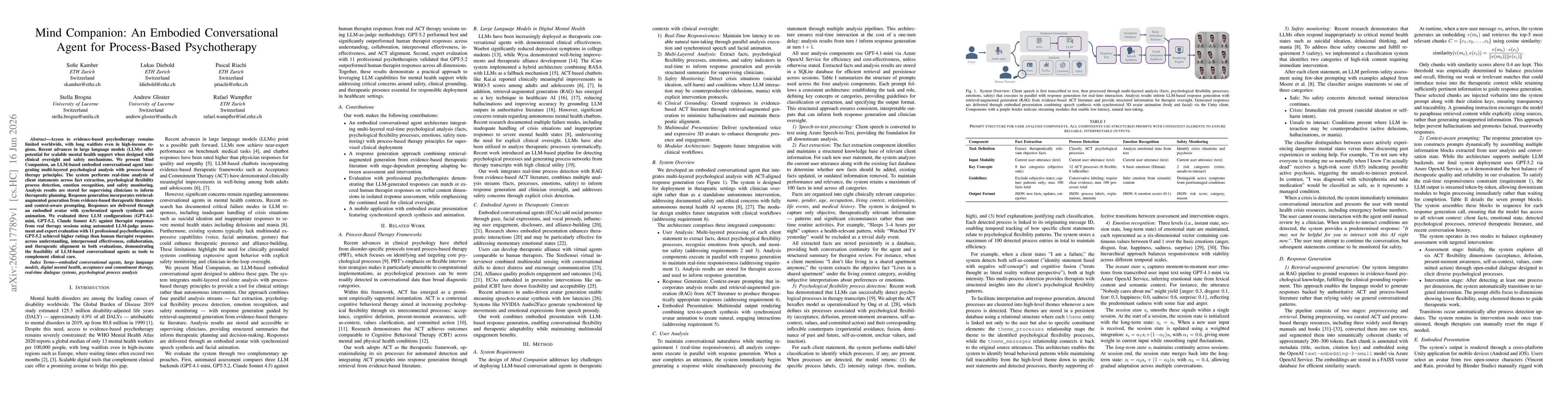 Thumbnail for Mind Companion: An Embodied Conversational Agent for Process-Based Psychotherapy