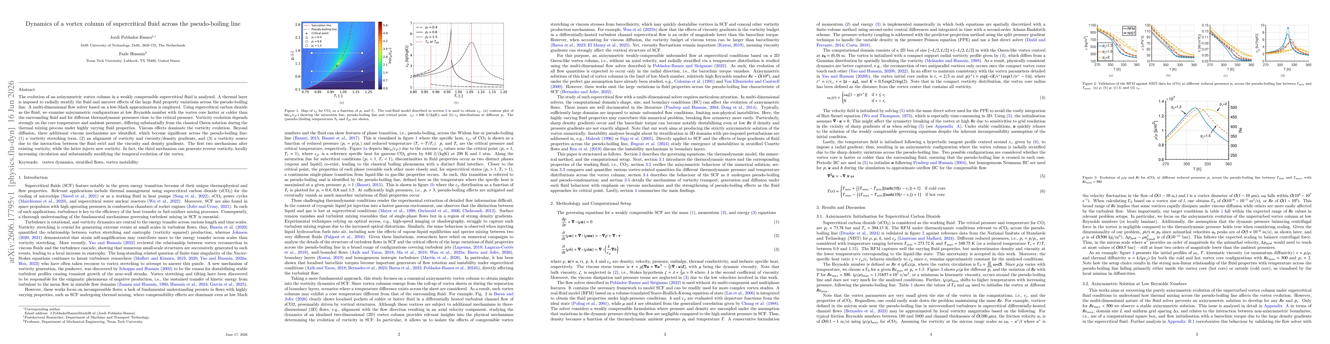 Thumbnail for Dynamics of a vortex column of supercritical fluid across the pseudo-boiling line