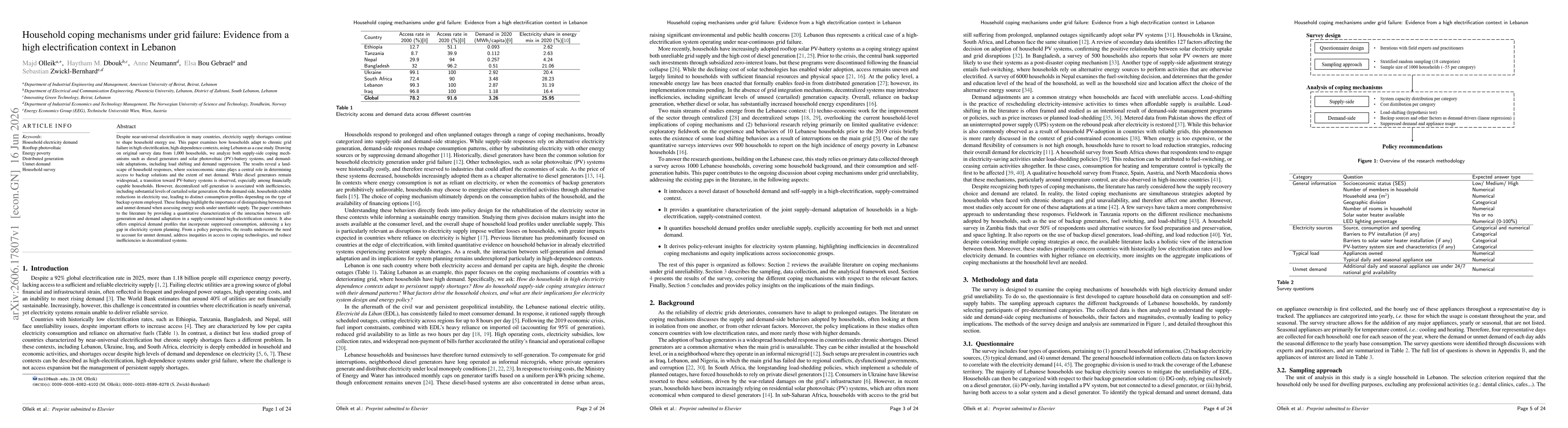Thumbnail for Household coping mechanisms under grid failure: Evidence from a high electrification context in Lebanon