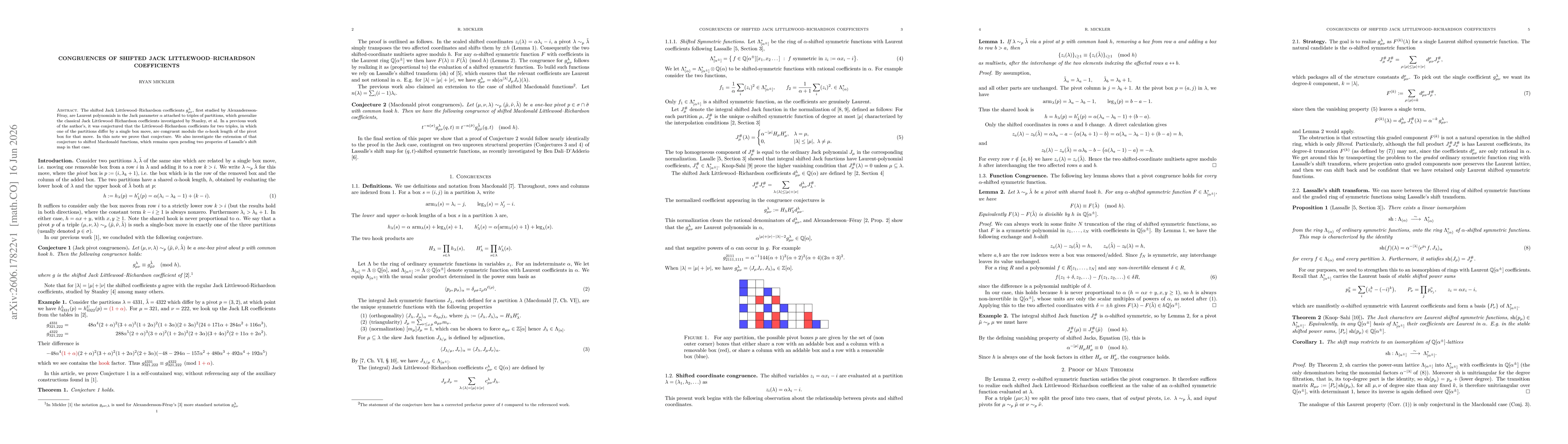 Thumbnail for Congruences of shifted Jack Littlewood-Richardson coefficients