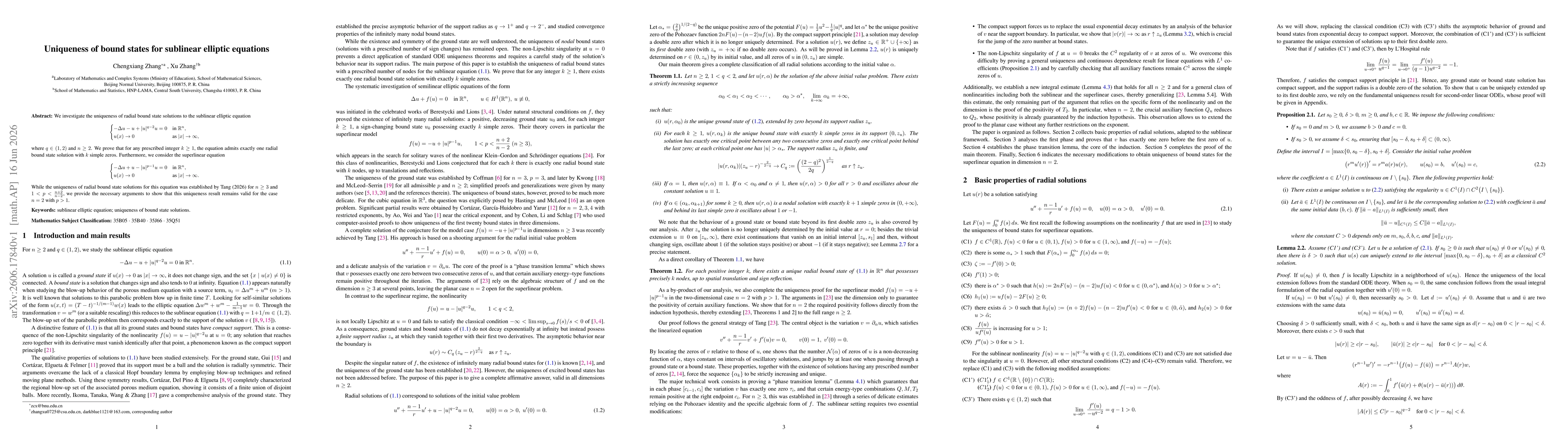 Thumbnail for Uniqueness of bound states for sublinear elliptic equations