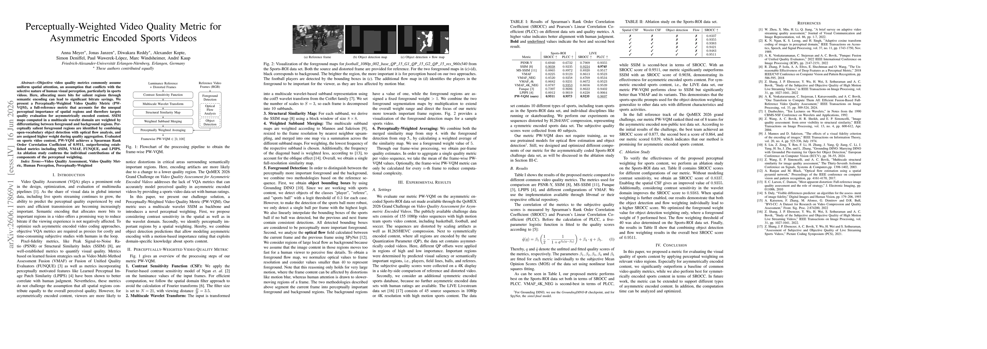 Thumbnail for Perceptually-Weighted Video Quality Metric for Asymmetric Encoded Sports Videos