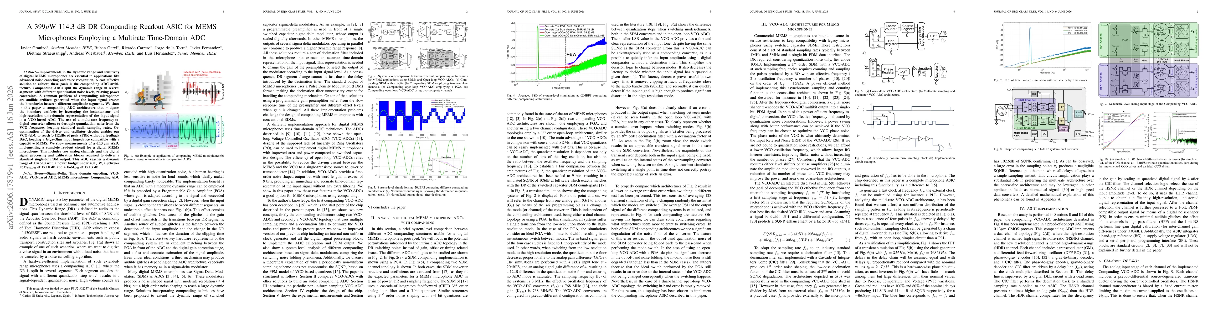 Thumbnail for A 399uW 114.3 dB DR Companding Readout ASIC for MEMS Microphones Employing a Multirate Time-Domain ADC