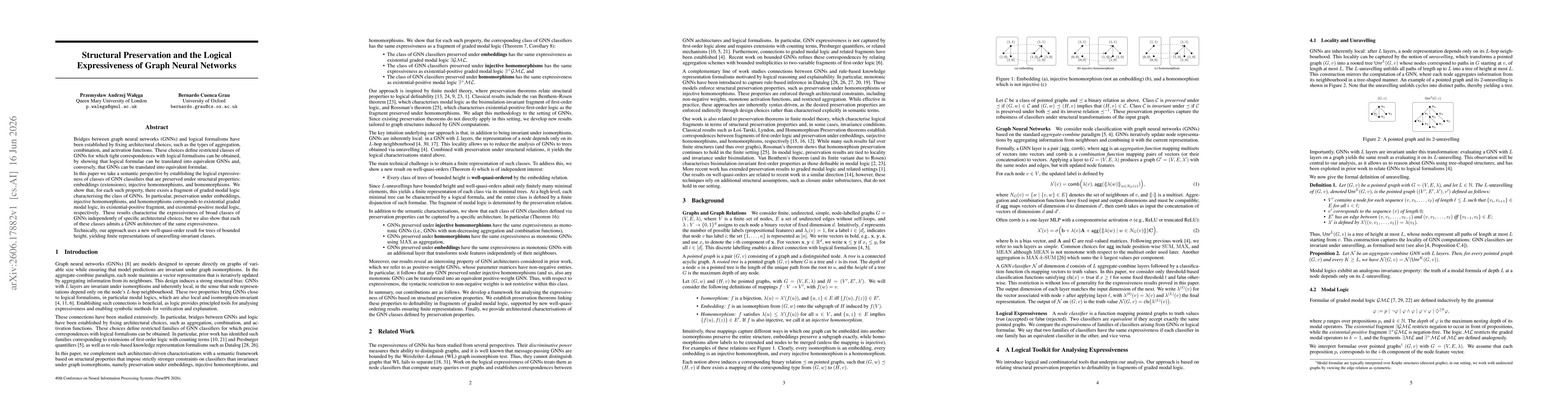 Thumbnail for Structural Preservation and the Logical Expressiveness of Graph Neural Networks