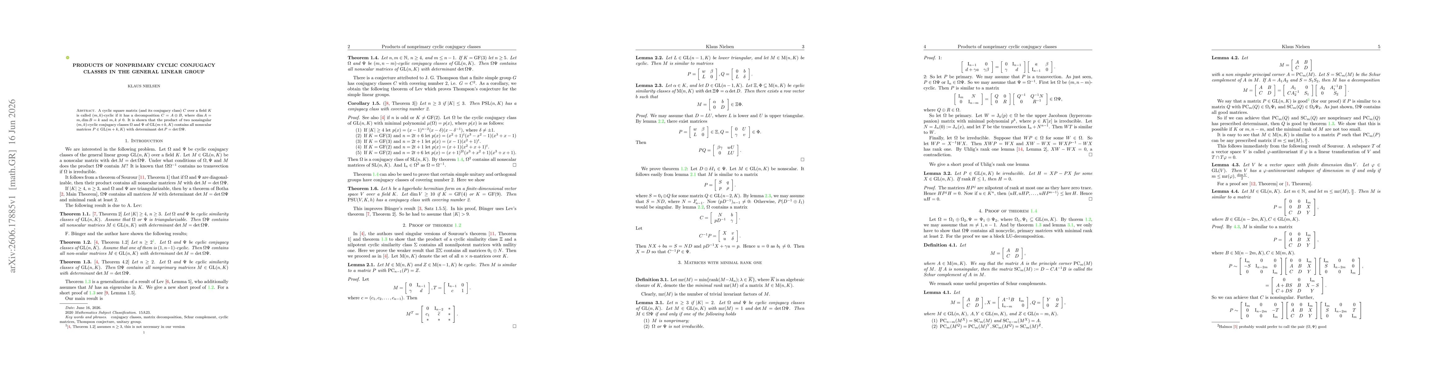 Thumbnail for Products of nonprimary cyclic conjugacy classes in the general linear group