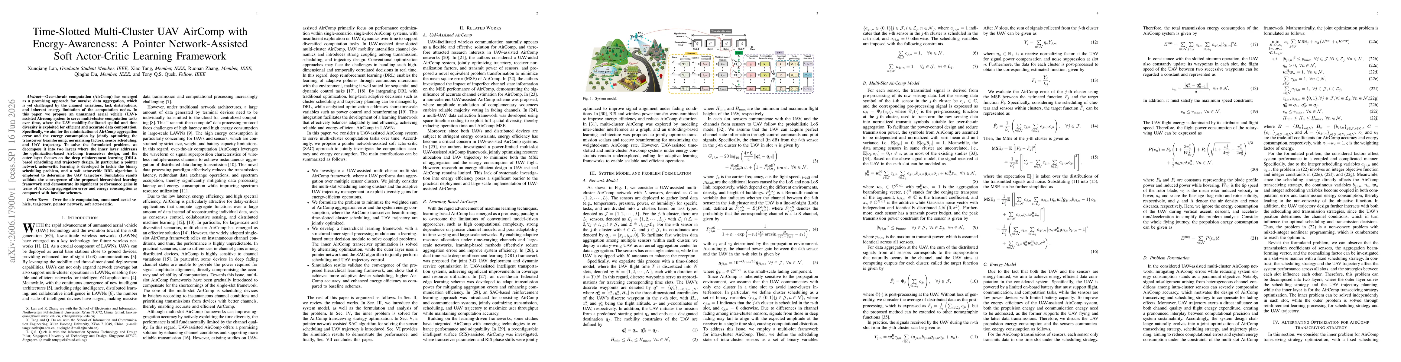 Thumbnail for Time-Slotted Multi-Cluster UAV AirComp with Energy-Awareness: A Pointer Network-Assisted Soft Actor-Critic Learning Framework