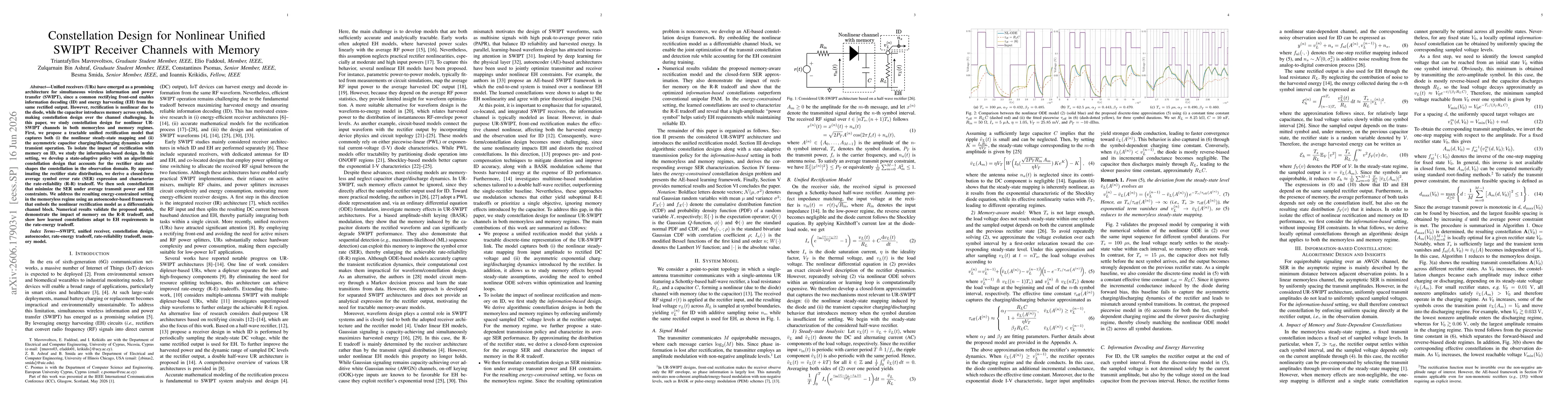 Thumbnail for Constellation Design for Nonlinear Unified SWIPT Receiver Channels with Memory