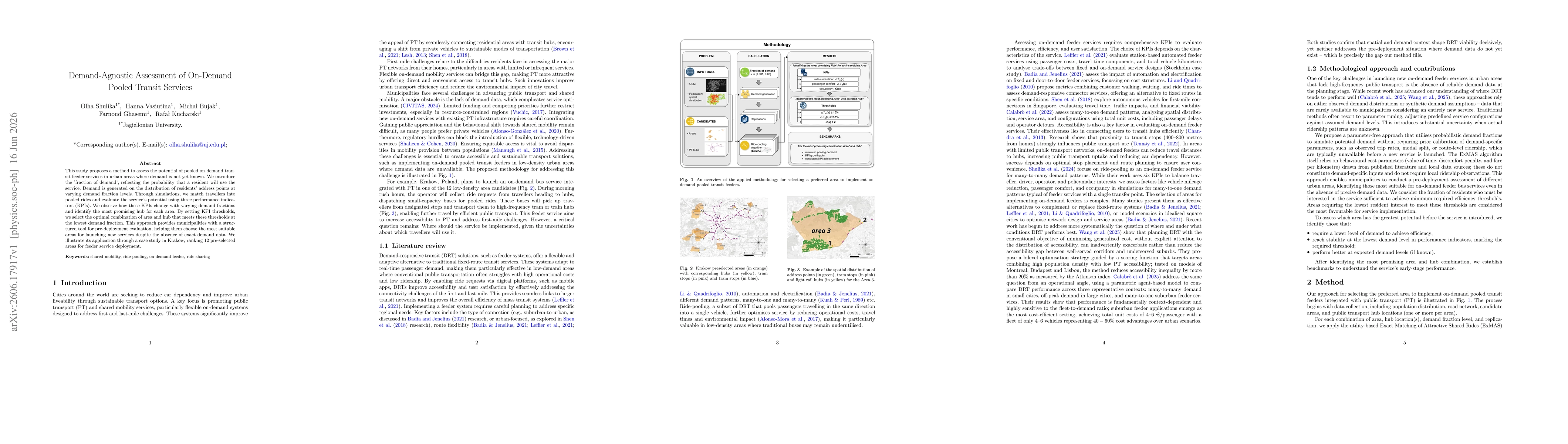 Thumbnail for Demand-agnostic assessment of on-demand pooled transit services