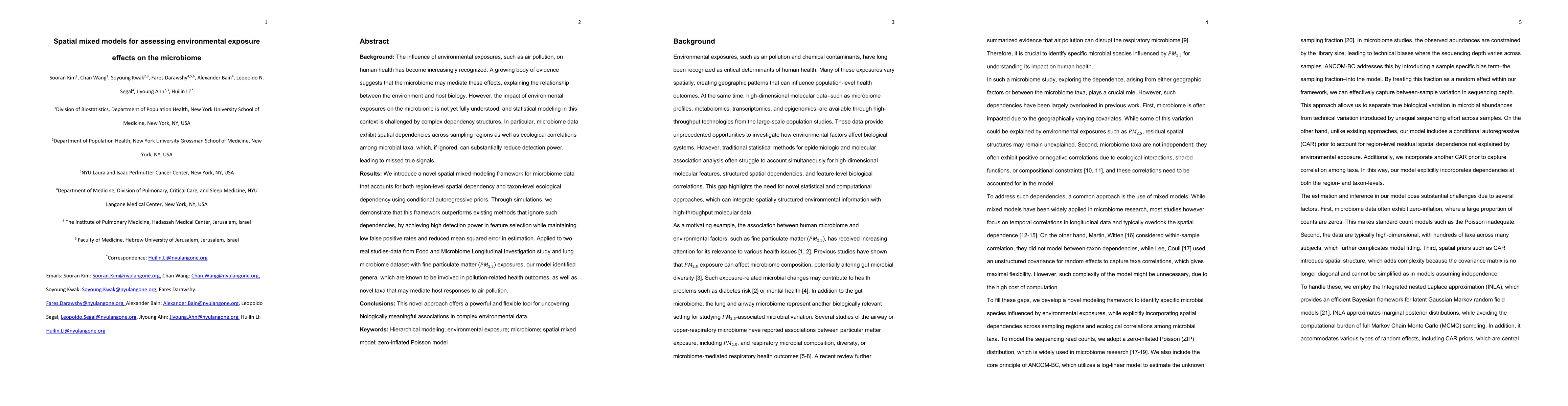 Thumbnail for Spatial mixed models for assessing environmental exposure effects on the microbiome