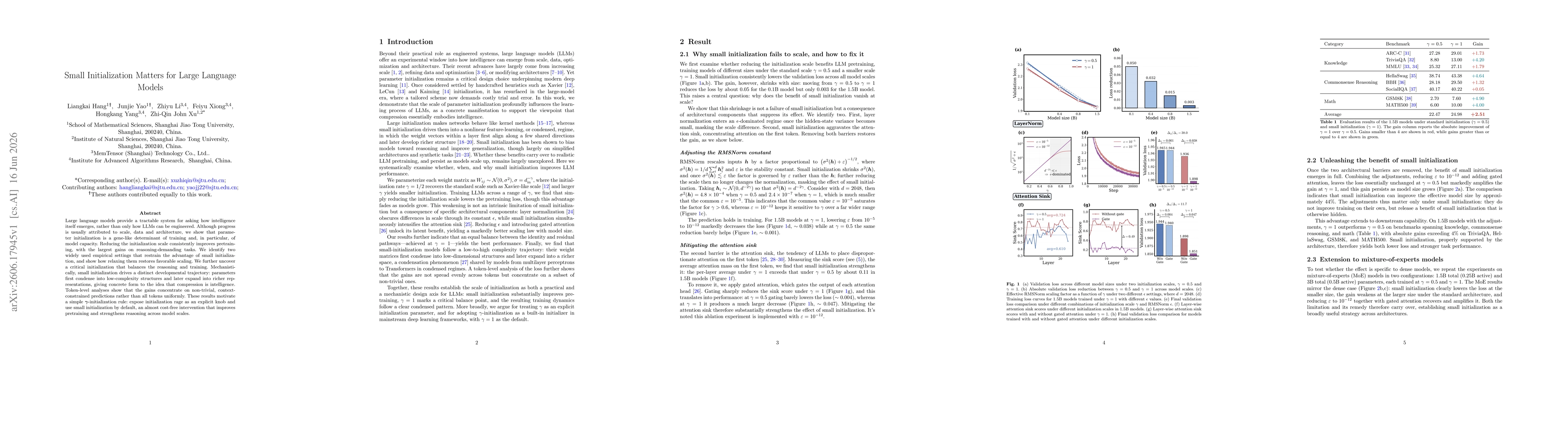 Thumbnail for Small Initialization Matters for Large Language Models