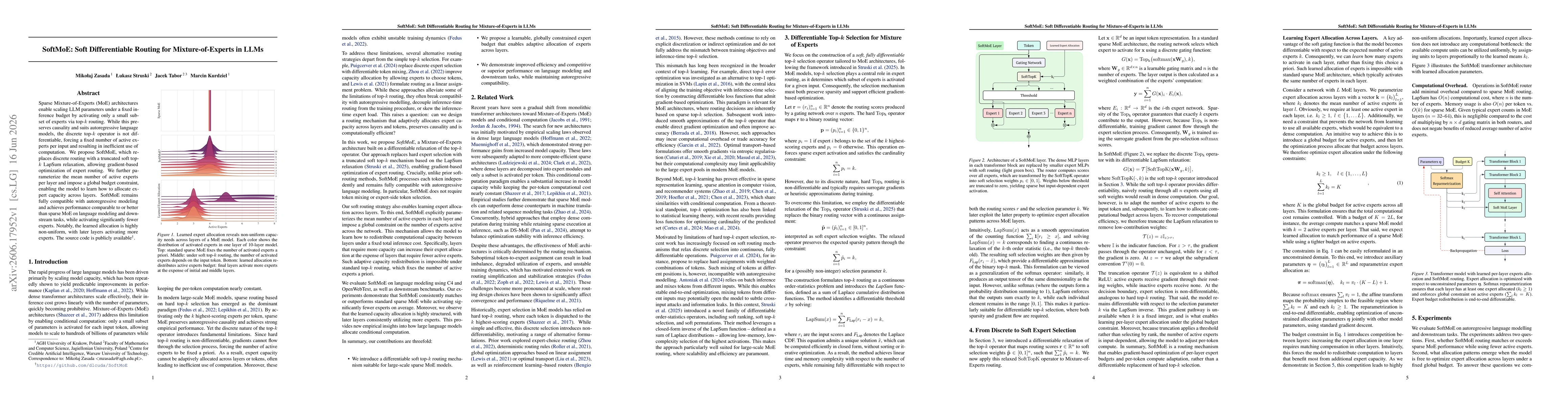 Thumbnail for SoftMoE: Soft Differentiable Routing for Mixture-of-Experts in LLMs