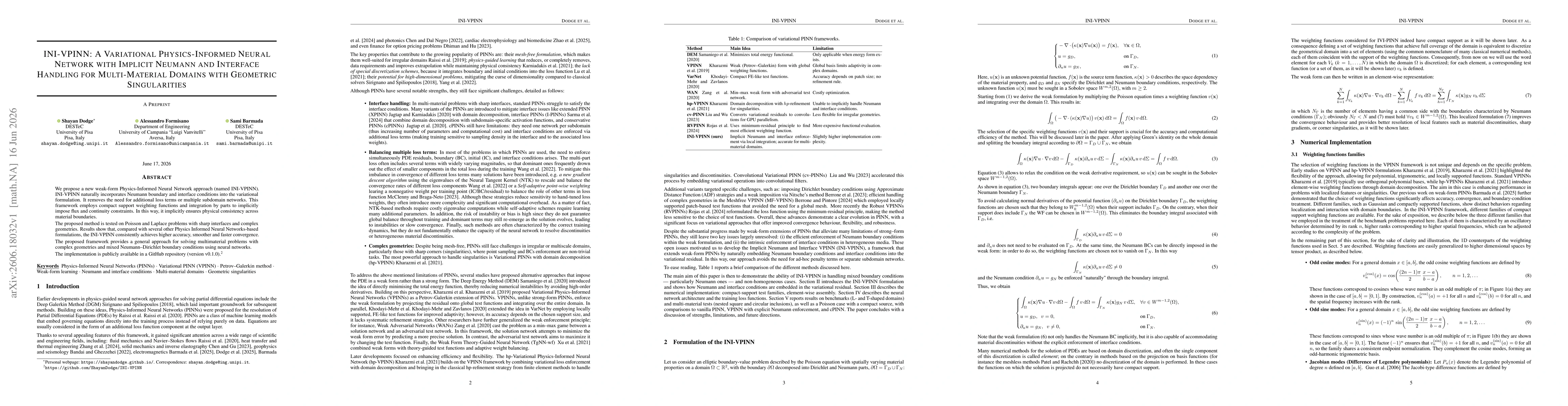 Thumbnail for INI-VPINN: A Variational Physics-Informed Neural Network with Implicit Neumann and Interface Handling for Multi-Material Domains with Geometric Singularities