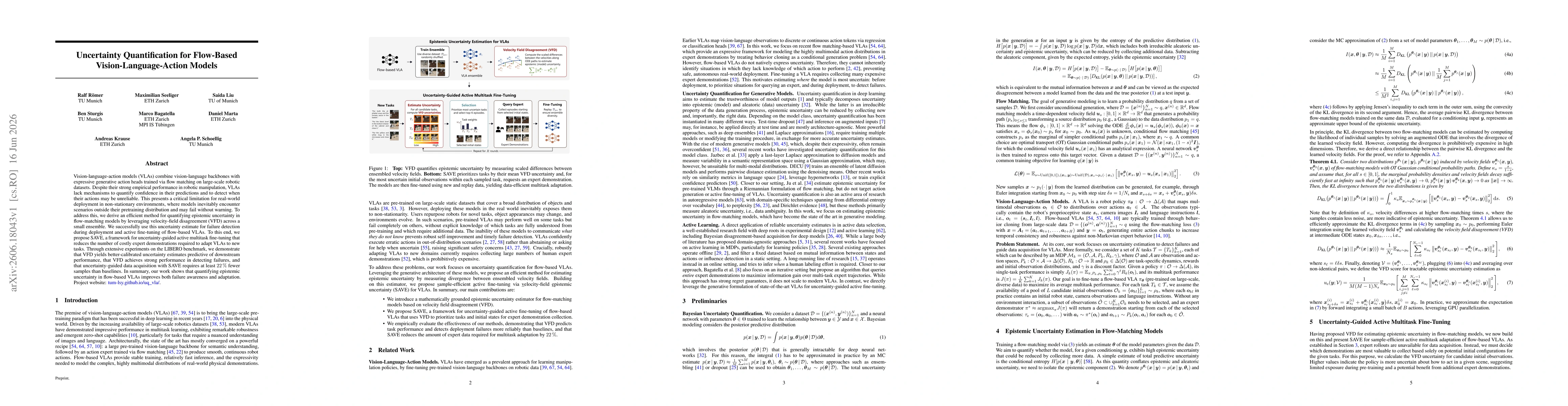 Thumbnail for Uncertainty Quantification for Flow-Based Vision-Language-Action Models