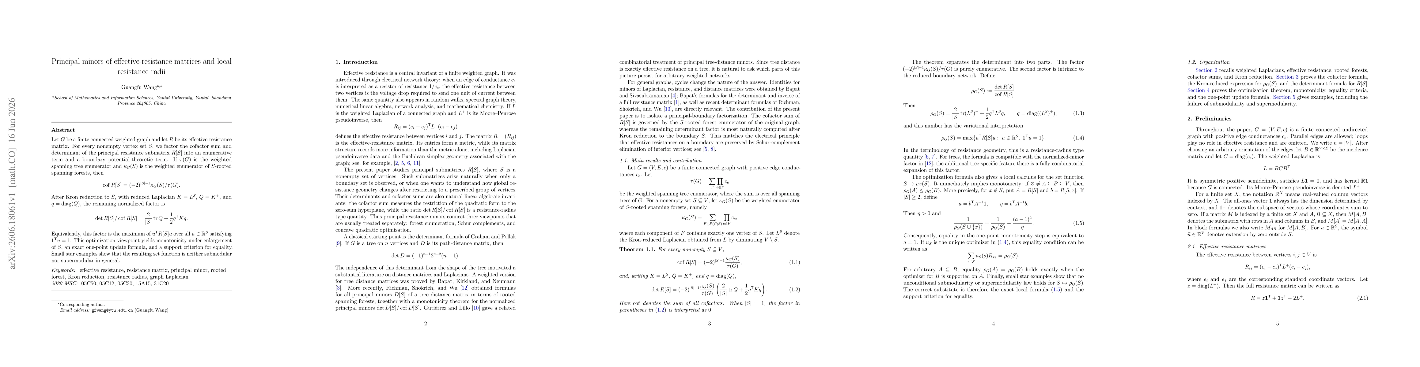 Thumbnail for Principal minors of effective-resistance matrices and local resistance radii