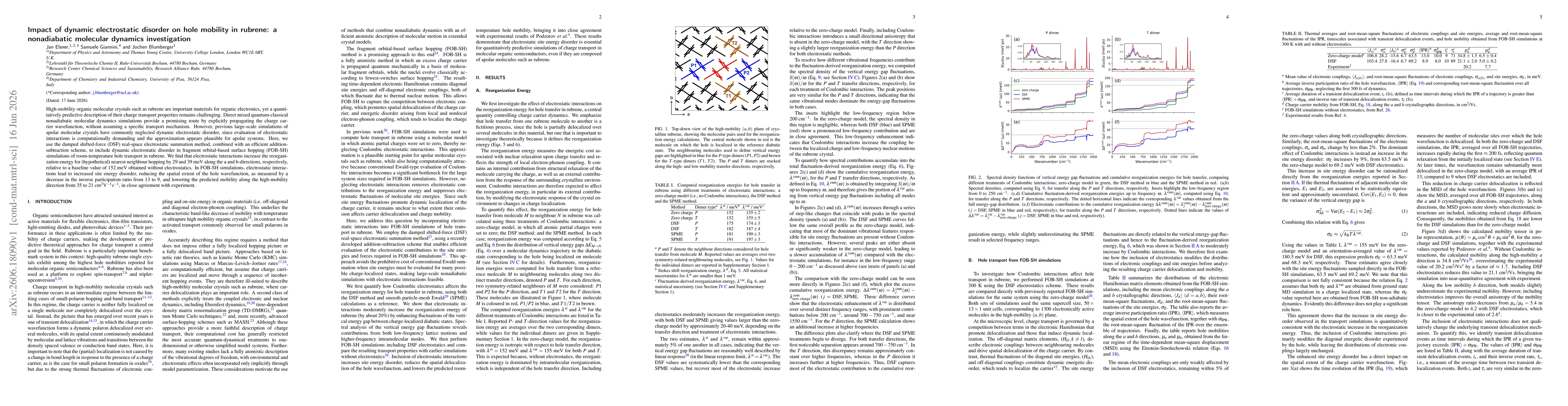 Thumbnail for Impact of dynamic electrostatic disorder on hole mobility in rubrene: a nonadiabatic molecular dynamics investigation