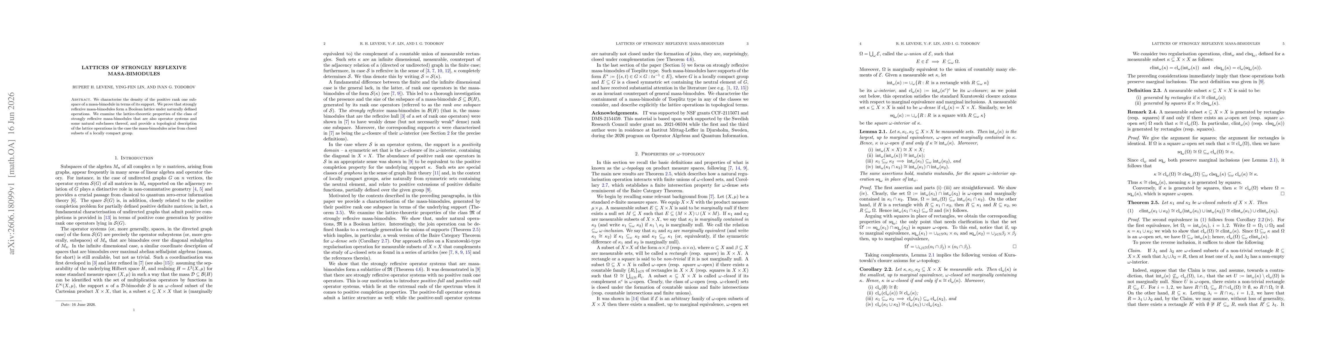 Thumbnail for Lattices of strongly reflexive masa-bimodules