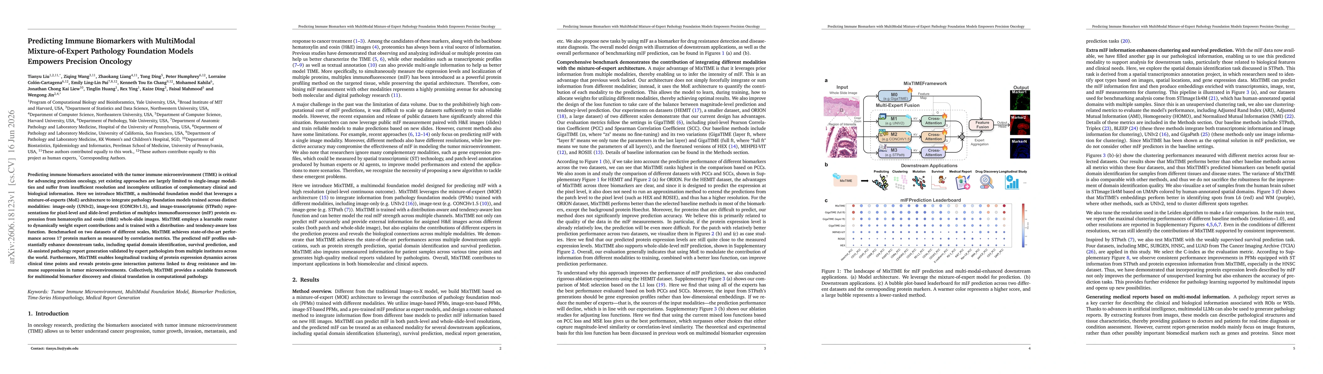 Thumbnail for Predicting Immune Biomarkers with MultiModal Mixture-of-Expert Pathology Foundation Models Empowers Precision Oncology