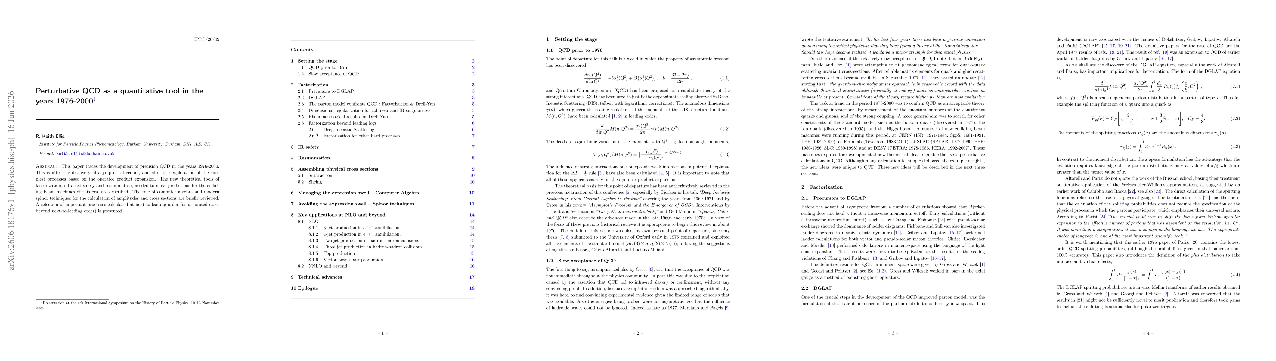 Thumbnail for Perturbative QCD as a quantitative tool in the years 1976-2000