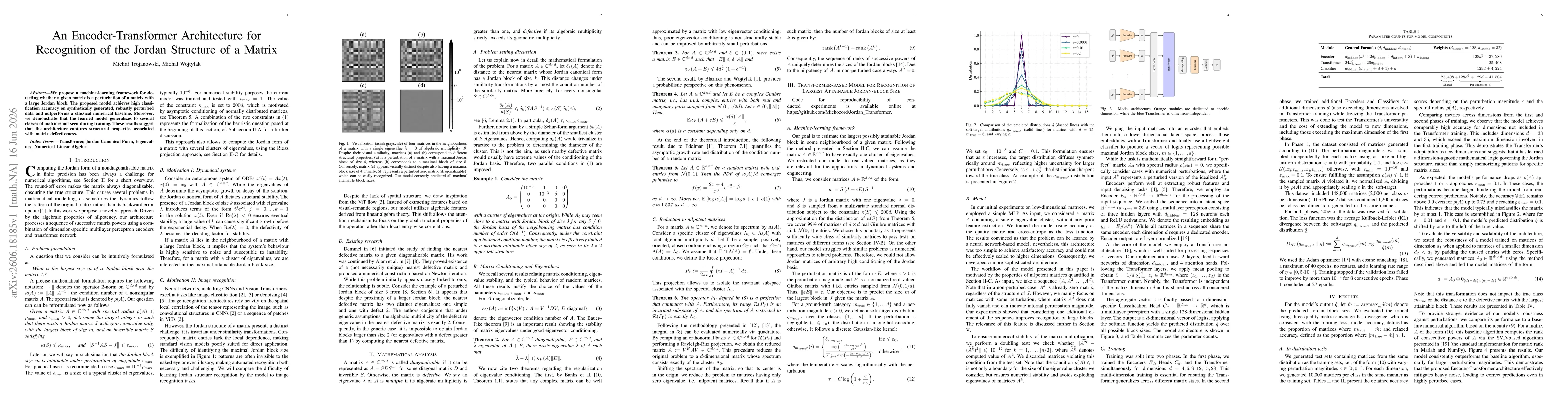 Thumbnail for An Encoder-Transformer Architecture for Recognition of the Jordan Structure of a Matrix