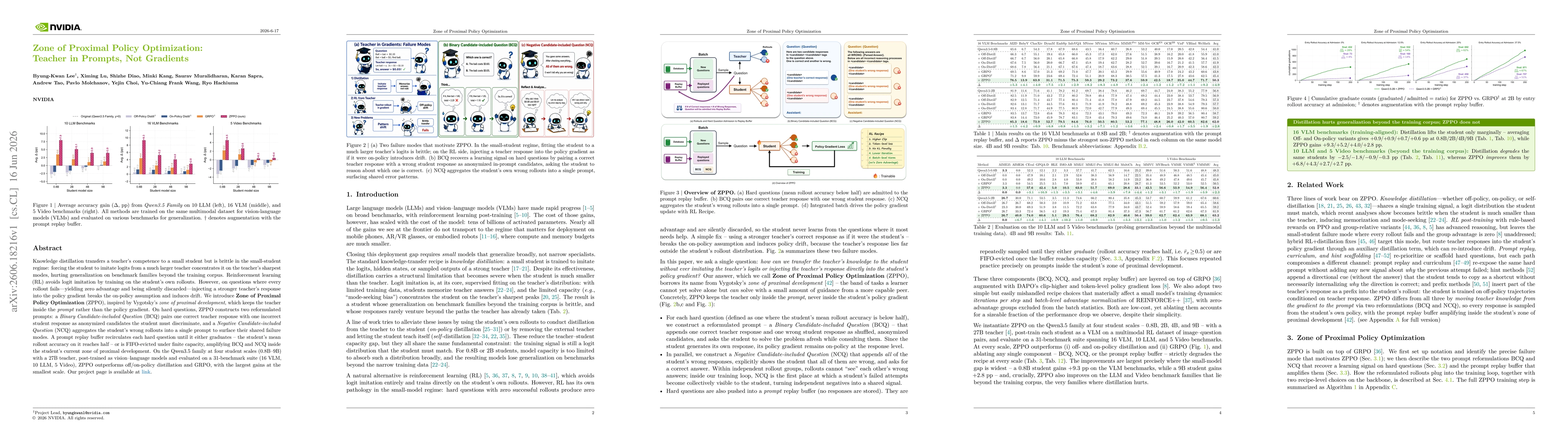 Thumbnail for Zone of Proximal Policy Optimization: Teacher in Prompts, Not Gradients
