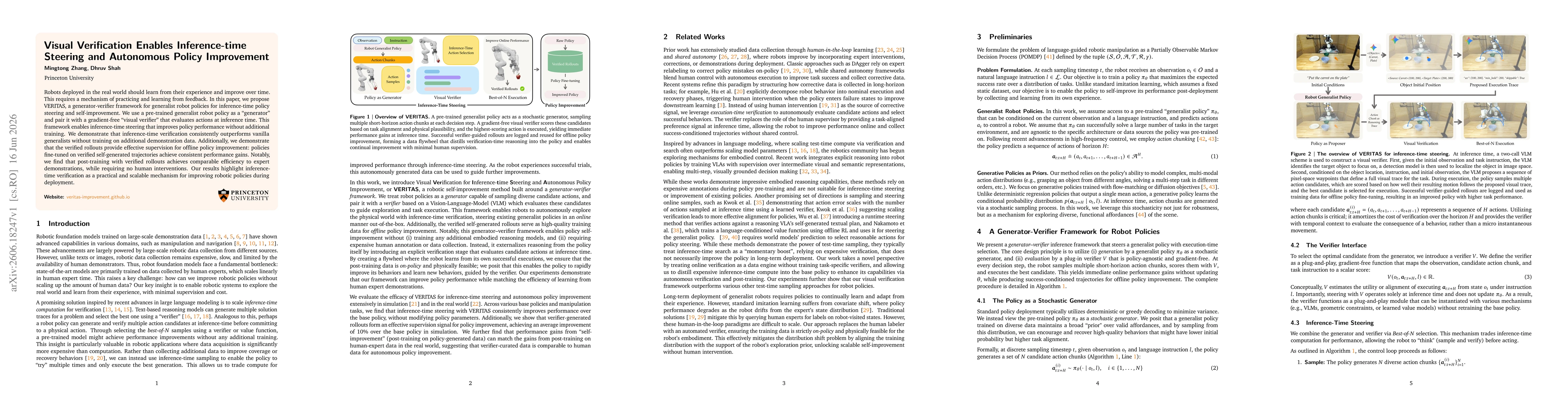 Thumbnail for Visual Verification Enables Inference-time Steering and Autonomous Policy Improvement