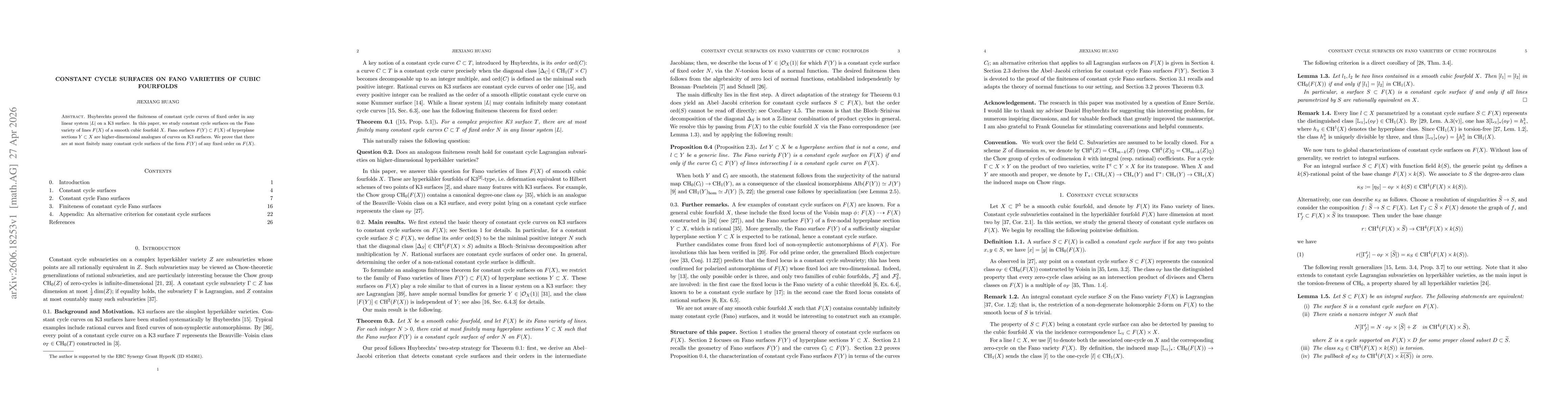 Thumbnail for Constant cycle surfaces on Fano varieties of cubic fourfolds