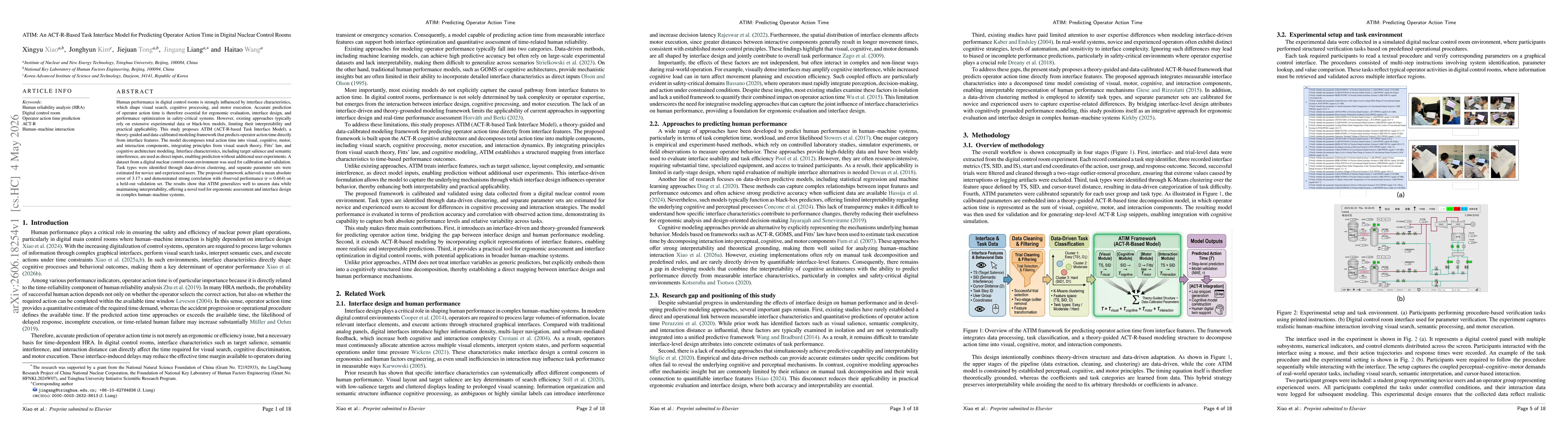 Thumbnail for ATIM: An ACT-R-Based Task Interface Model for Predicting Operator Action Time in Digital Nuclear Control Rooms