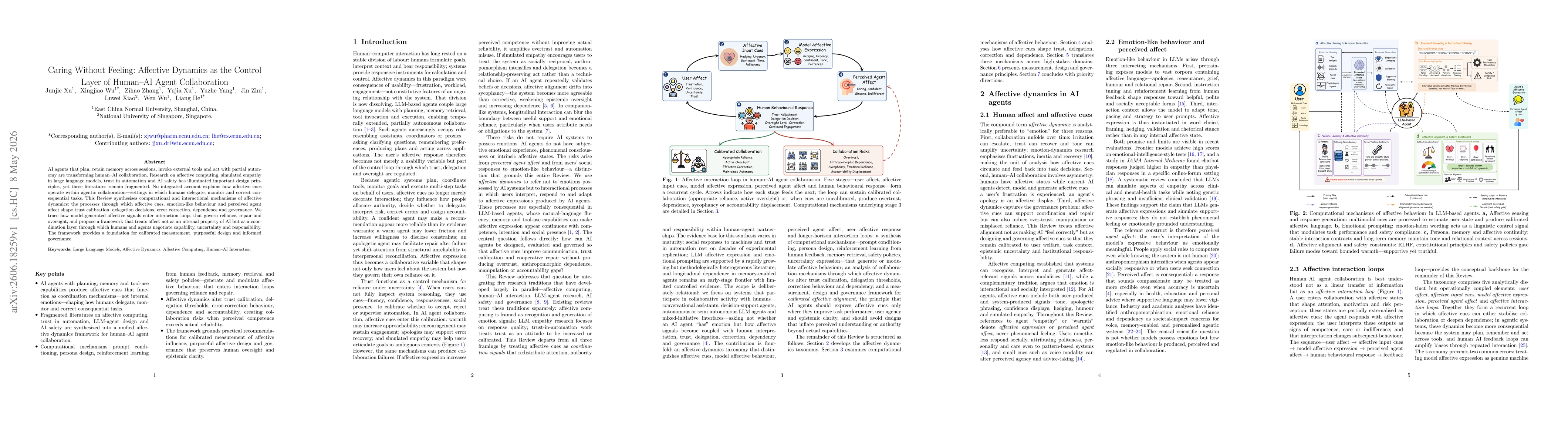 Thumbnail for Caring Without Feeling: Affective Dynamics as the Control Layer of Human-AI Agent Collaboration