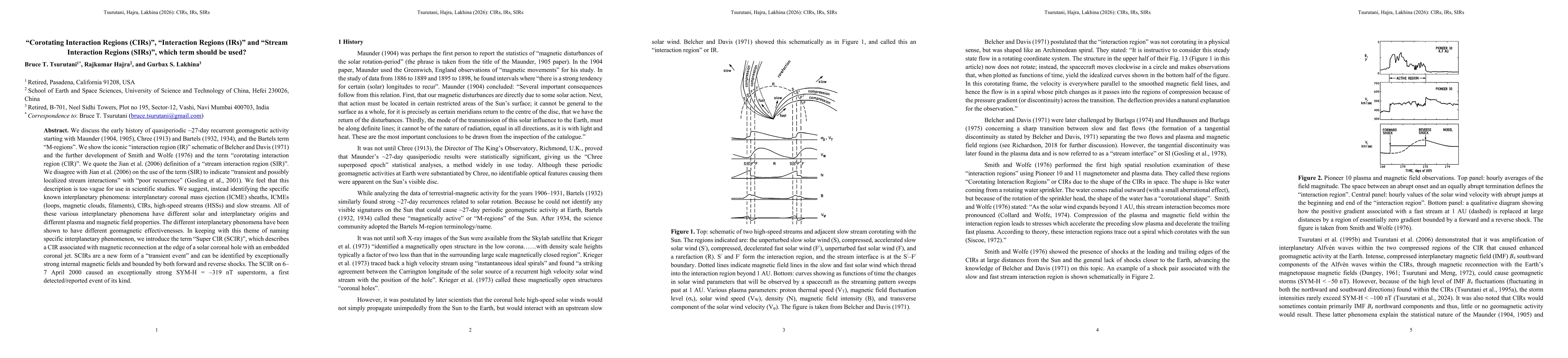 Thumbnail for "Corotating Interaction Regions (CIRs)", "Interaction Regions (IRs)" and "Stream Interaction Regions (SIRs)", which term should be used?