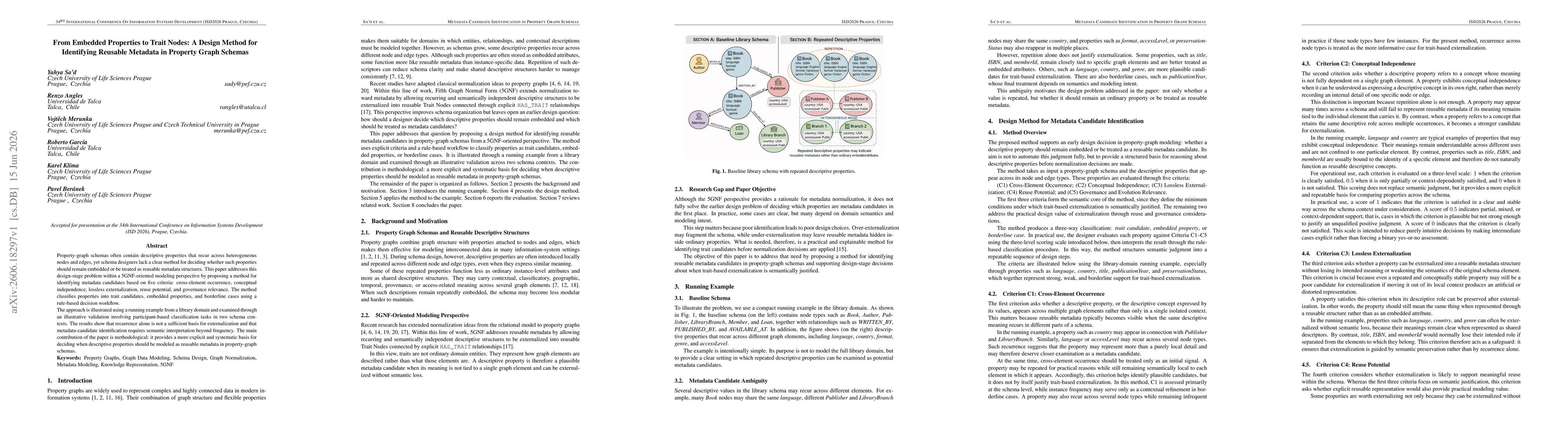 Thumbnail for From Embedded Properties to Trait Nodes: A Design Method for Identifying Reusable Metadata in Property Graph Schemas