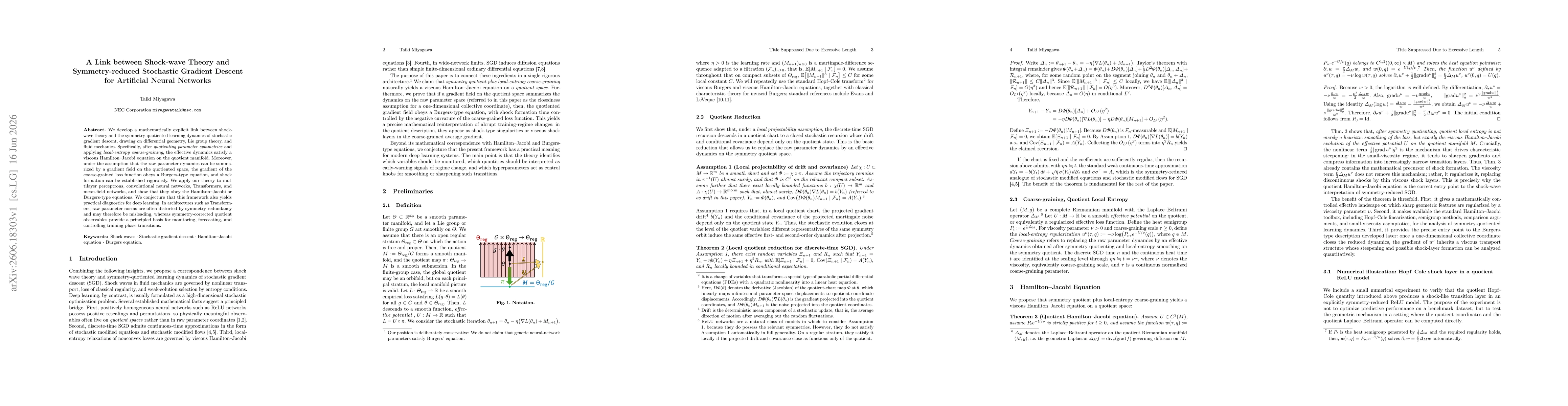 Thumbnail for A Link between Shock-wave Theory and Symmetry-reduced Stochastic Gradient Descent for Artificial Neural Networks