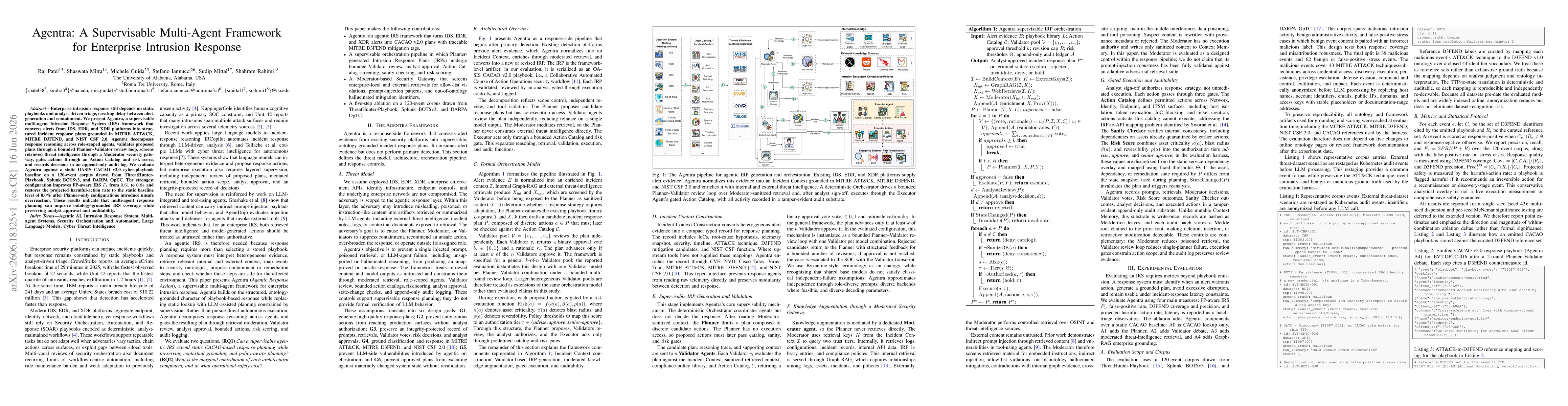 Thumbnail for Agentra: A Supervisable Multi-Agent Framework for Enterprise Intrusion Response