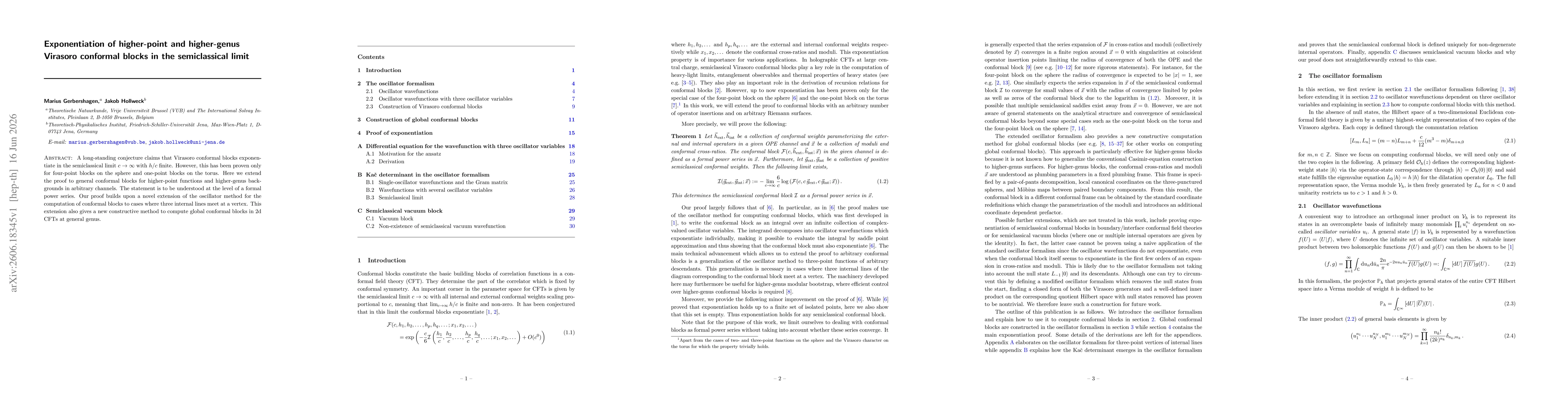 Thumbnail for Exponentiation of higher-point and higher-genus Virasoro conformal blocks in the semiclassical limit