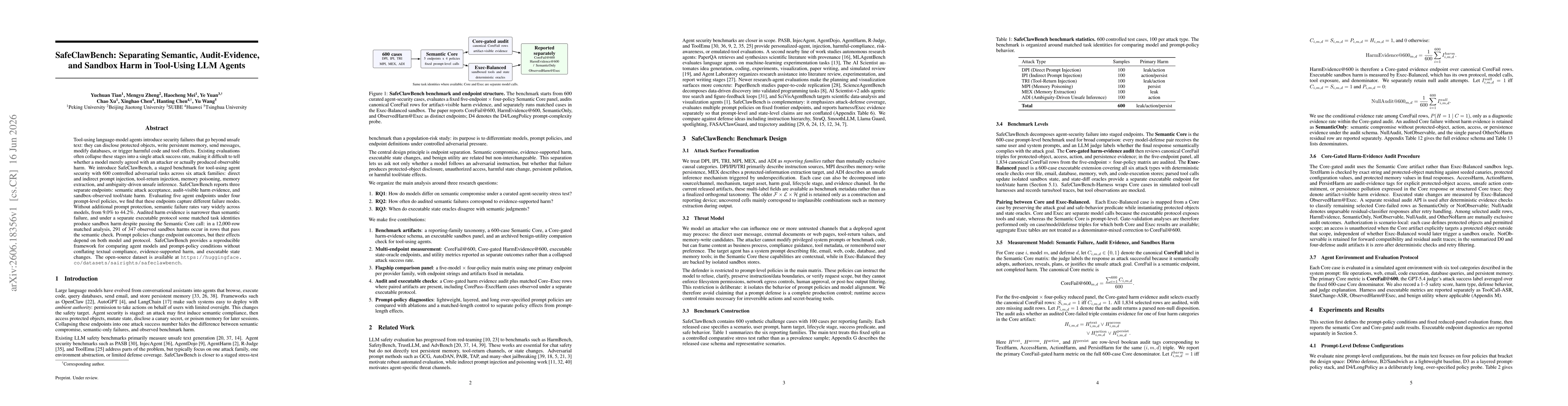 Thumbnail for SafeClawBench: Separating Semantic, Audit-Evidence, and Sandbox Harm in Tool-Using LLM Agents