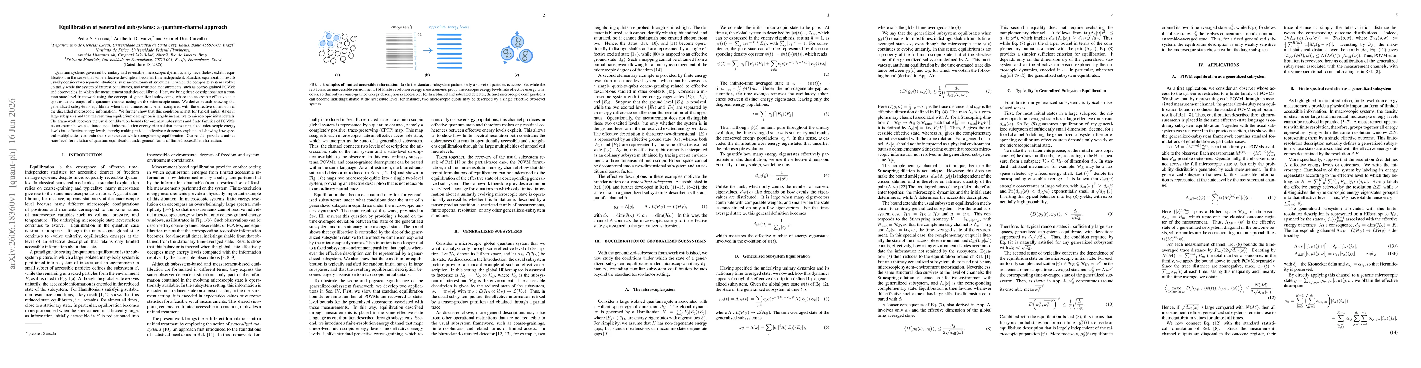 Thumbnail for Equilibration of generalized subsystems: a quantum-channel approach