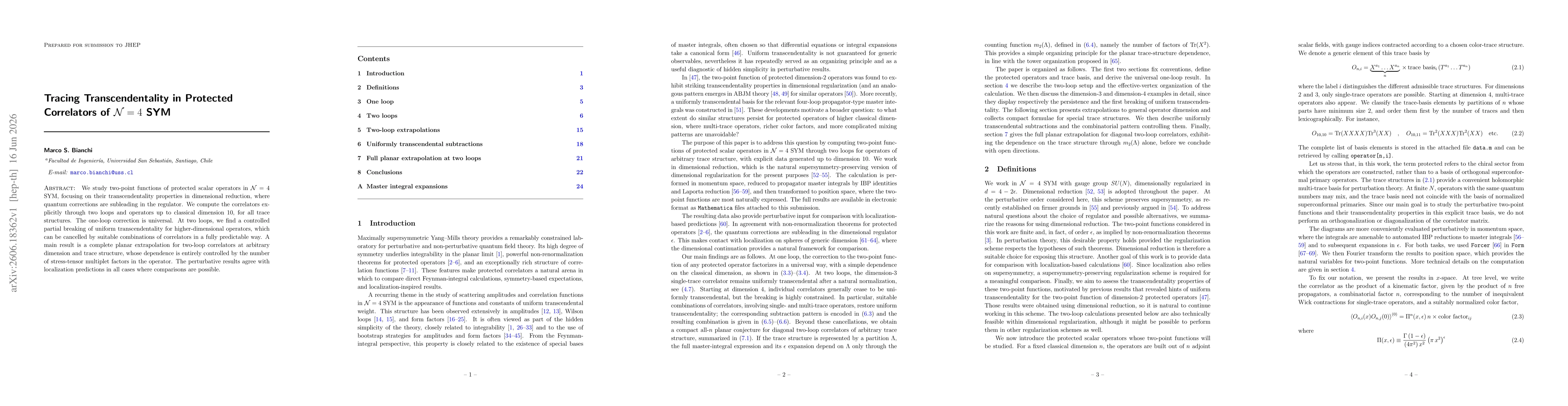 Thumbnail for Tracing Transcendentality in Protected Correlators of N=4 SYM