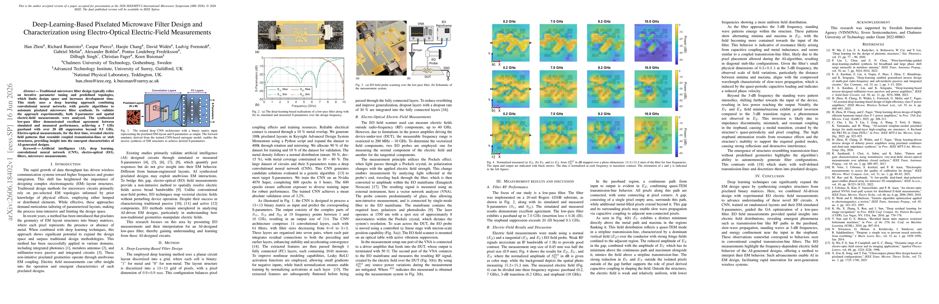 Thumbnail for Deep-Learning-Based Pixelated Microwave Filter Design and Characterization using Electro-Optical Electric-Field Measurements