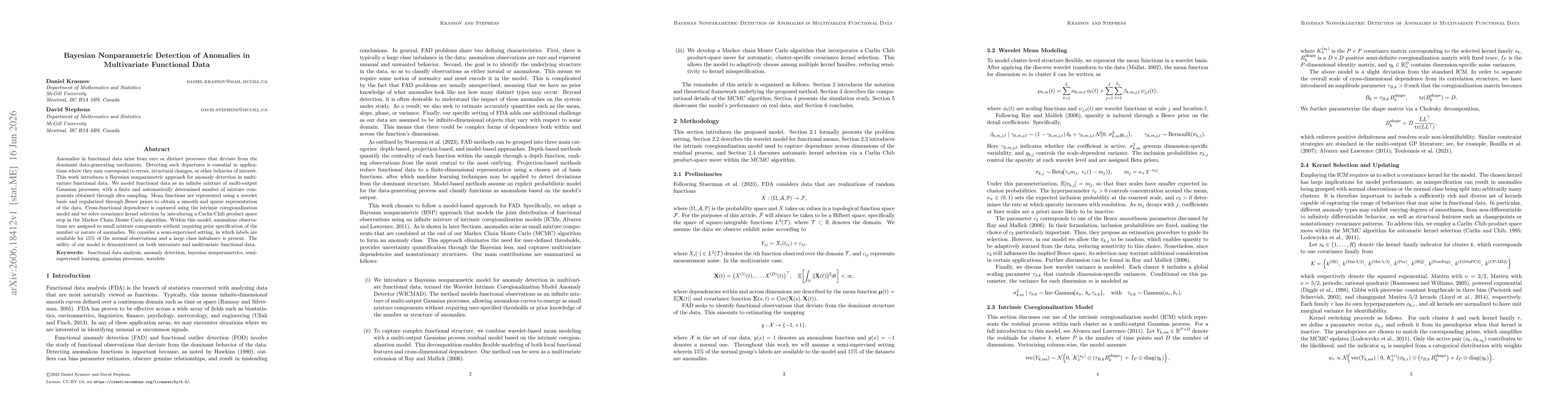 Thumbnail for Bayesian Nonparametric Detection of Anomalies in Multivariate Functional Data