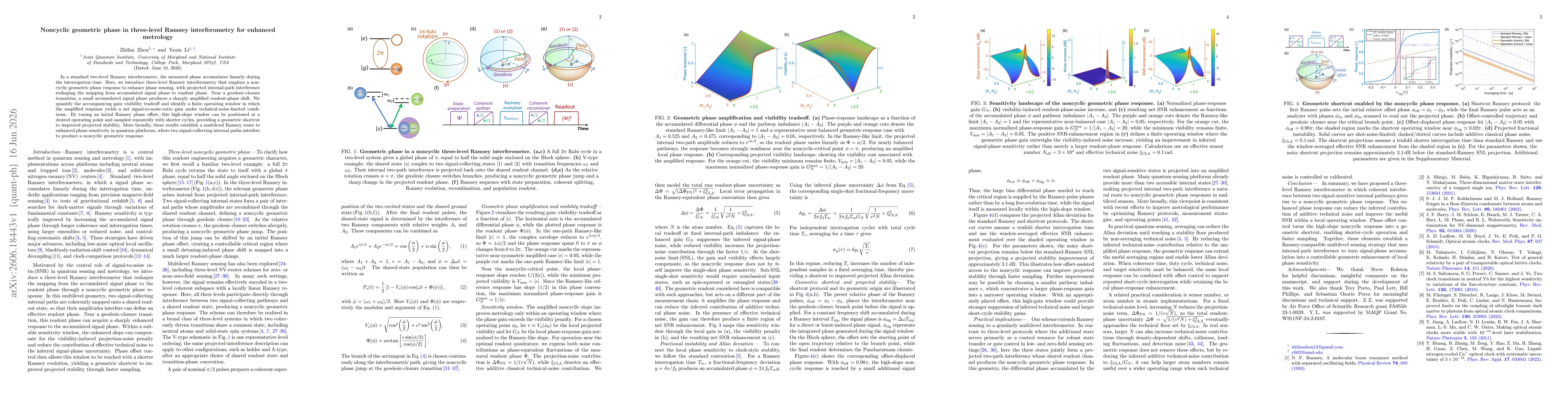 Thumbnail for Noncyclic geometric phase in three-level Ramsey interferometry for enhanced metrology