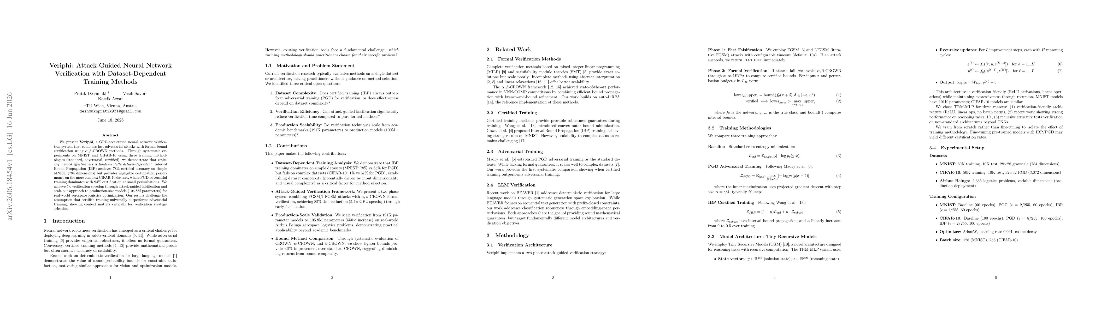 Thumbnail for Veriphi: Attack-Guided Neural Network Verification with Dataset-Dependent Training Methods
