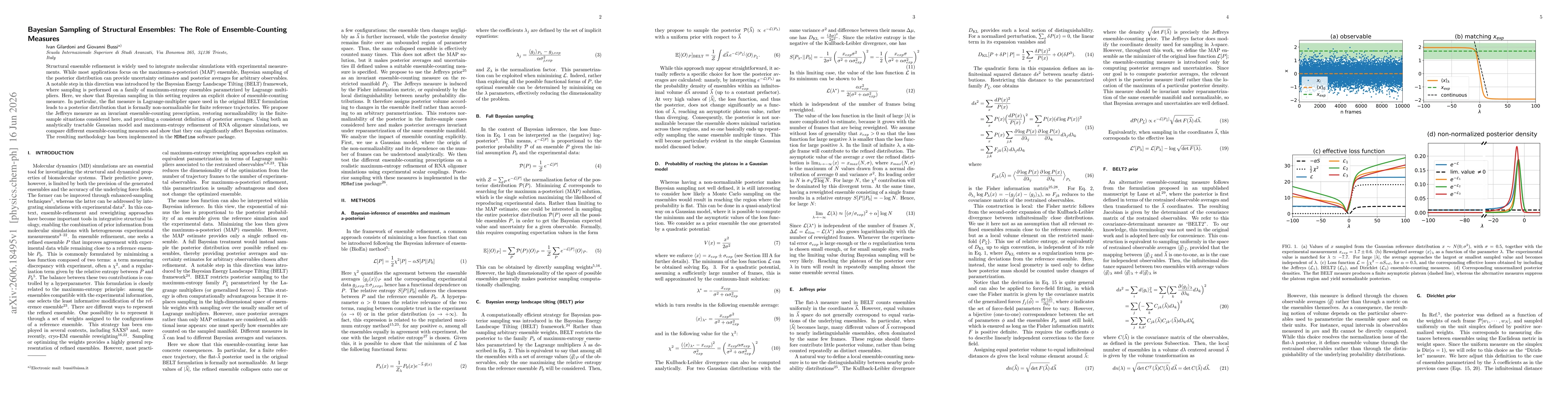 Thumbnail for Bayesian Sampling of Structural Ensembles: The Role of Ensemble-Counting Measures
