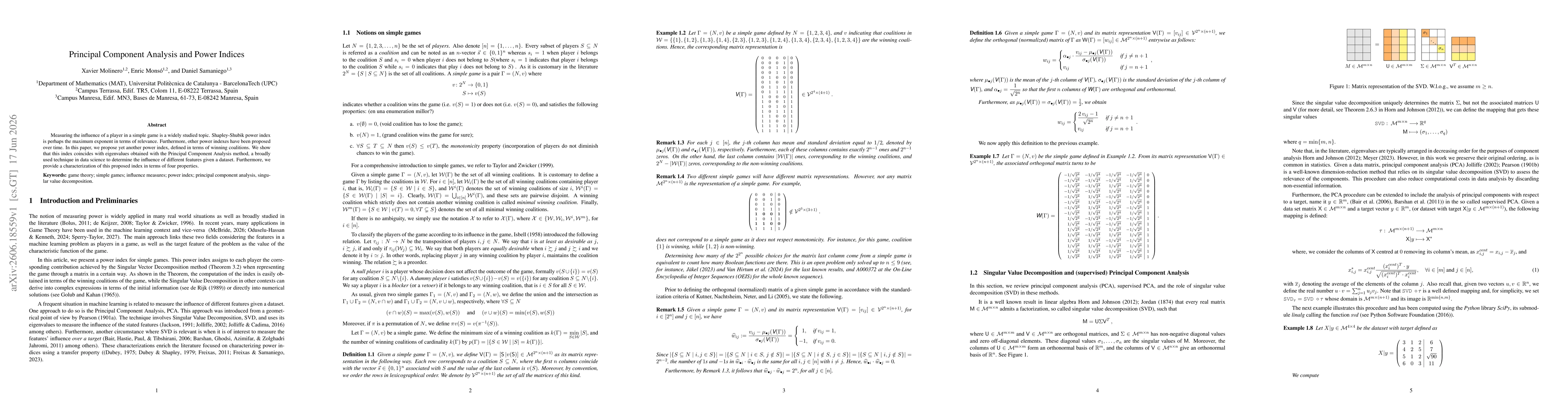Thumbnail for Principal Component Analysis and Power Indices